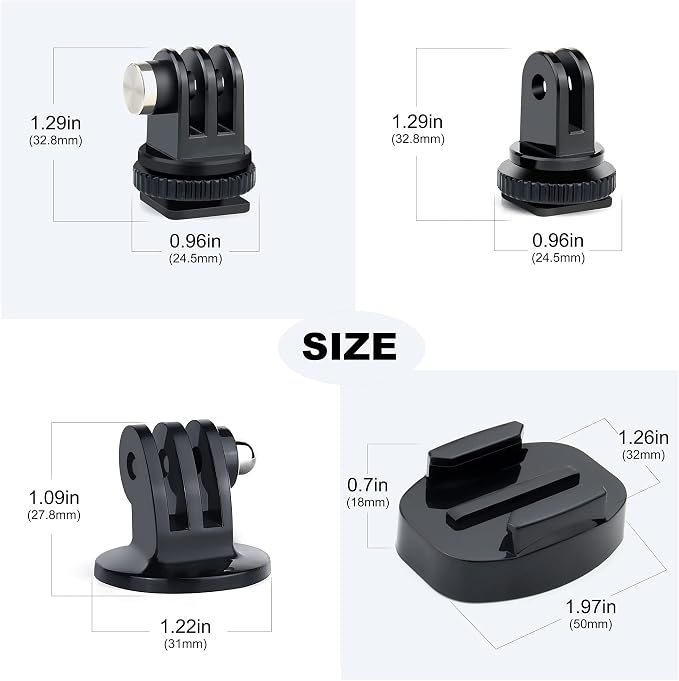 Quick Release Tripod Mount Adapter for GoPro Action Camera | Cold Shoe Mount Adapter with 1/4''-20 Screw Hole for GoPro Mission Hero 13 12 11 10 9 8 7 6 5 4 DJI Osmo Nano Action 6 5 4 - Image 6