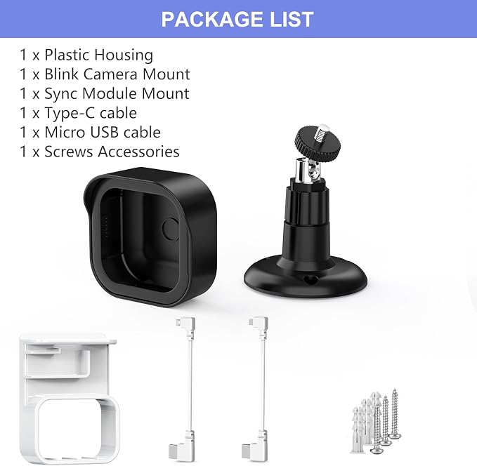 Blink Outdoor Wall Mount for Outdoor 4/2K+ Camera, Blink Sync Module Mount | 1 Pack Weatherproof Protective Cover, 360 Degree Adjustable Mount, Perfect View Angle for Blink Home Security System, Black - Image 9