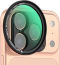 K&F CONCEPT Magnetic CPL Filter Set Compatible with iPhone 17 Pro & Pro Max | 49mm Phone Lens Filter Kit with Direct-Fit Camera Base, Case Compatible Circular Polariser for iPhone, FA302 by KFCONCEPT