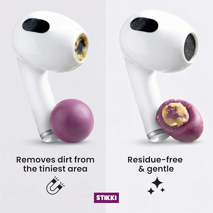 STIKKI Cleaning Putty & Precision Tools - Earbud, Port & Phone Cleaning Kit | Compatible with iPhone & AirPod, Putty for Phone Speaker & Electronics, USB-C Charging Port Cleaner Tool, Leaves No Residue - Image 4