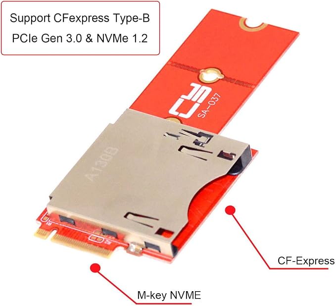 M.2 NVMe M-Key Host to CF Express Extension Adapter M2 for CFE Type-B Support R5 Z6 Z7 Memory Card - Image 3