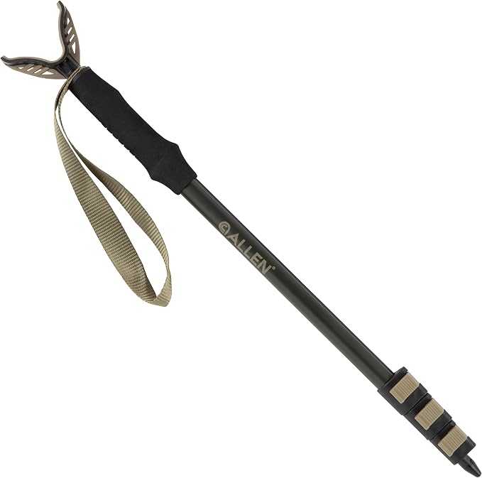 Allen Company Monopod Shooting Stick and Gun Rest - Adjustable Height - Removable Cradle - Padded Grip - Aluminum - Rifle Shooting Rest, Camera Stand - Gun Accessories, Hunting Gear by AllenCompany-HuntingandShootingAccessoriesArcheryFishingandBackpacks