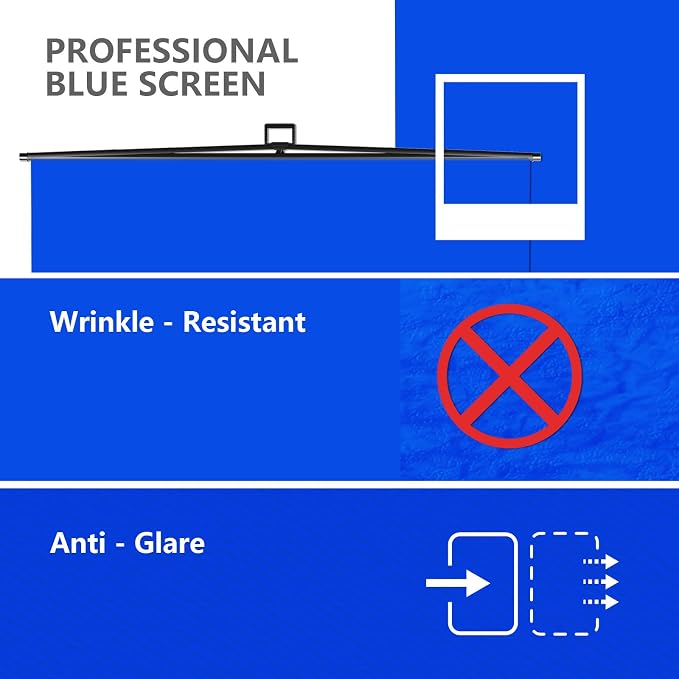 【Easy Set Up】 RAUBAY 59.8 x 82.7in Collapsible Blue Screen Backdrop | Portable Retractable Chroma Key Panel Photo Background with Stand for Video Conference, Photographic Studio, Streaming - Image 3