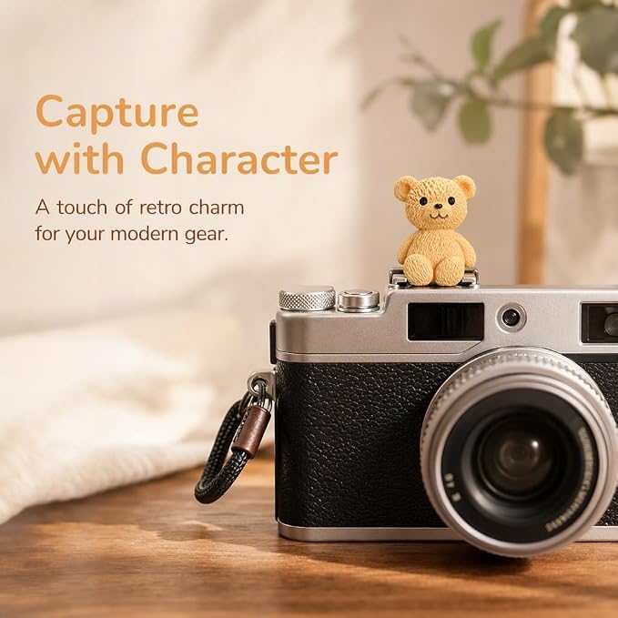 Camera Hot Shoe Cover, Cartoon Hot Shoe Cap, Hot Shoe Protector Compatible with Sony Fujifilm Fuji Canon Nikon Pentax Leical Panasonic (2pcs Bear) - Image 3