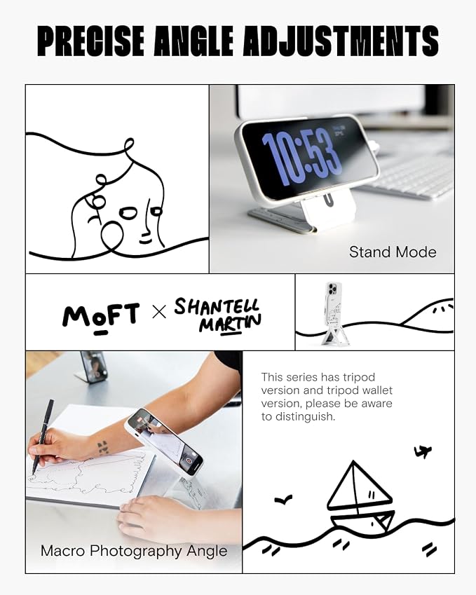 MOFT Phone Tripod Stand x Tombogo, Selfie Stick for iPhone, Mulit-Angle | Pocket Size | Strong Magnets l MOVAS Leather | Magsafe Compatible | Easy to Charge | Stylish |For Content Creators - Image 3
