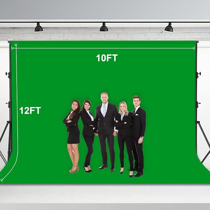 BEIYANG 10 Ft x 12 Ft Photography Backdrop Green Screen, Green Background Non-Reflective Fabric Wrinkle Resistance，Photo Background for Photo Studio Video Film Shooting Props - Image 6