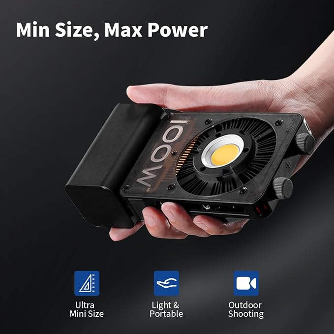 ZHIYUN CINEPEER CX100 100W LED Video Light Portable Photography COB Light | Bi-Color COB Continuous Output Lighting 2700K-6500K for Filmmaking/Live Streaming/Videography/Studio Light for TK YouTube - Image 2