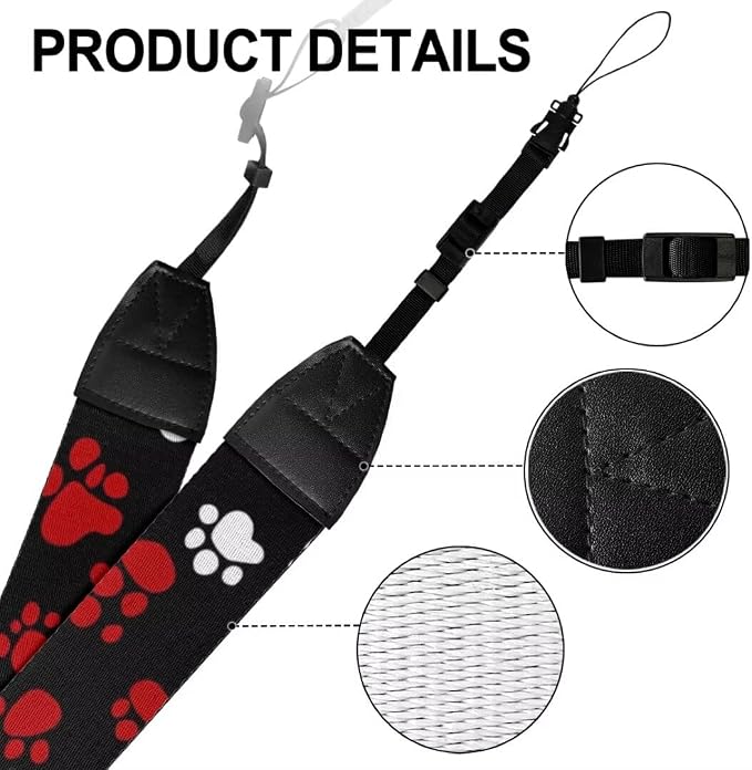 Coldinair Black Adjustable Camera Strap Universal Neck & Shoulder Soft Padded Strap for All DSLR Cameras,Binoculars - Image 7