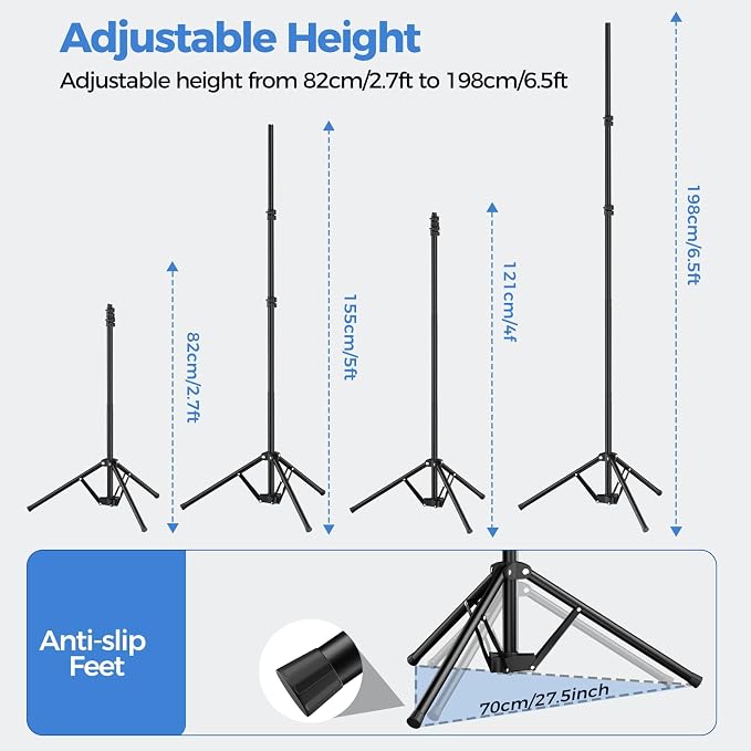 EMART 5x6.5ft Blue Green Screen Backdrop Kit with Reverse Folding Base | Reverse folding base for easy storage & transport，perfect for Photography, Photoshoot, Studio Video Recording, Streaming - Image 3