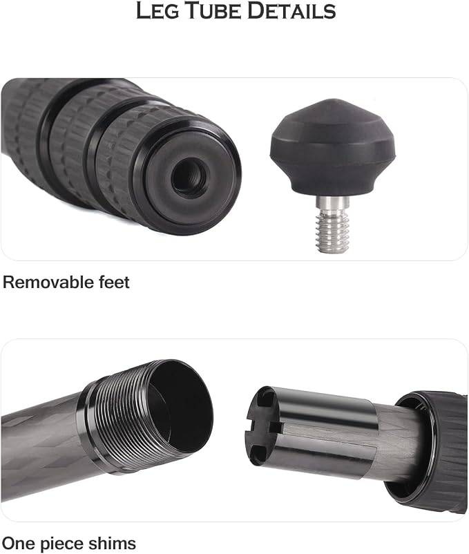 LEOFOTO Carbon Fiber Travel Monopod 6-Section 65" Tall MP-366C - Image 5
