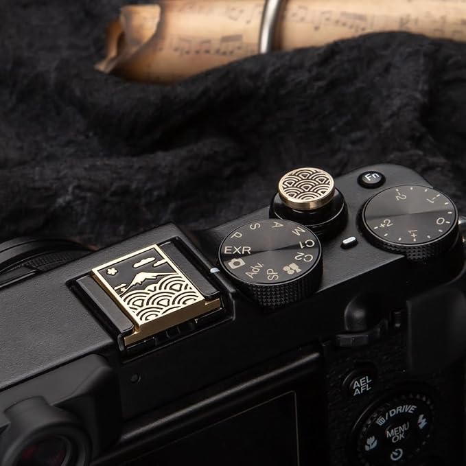 Cloud Pattern Hot Shoe Cover Shutter Button for Fujifilm XT50 X100VI | Brass alloy sea of clouds pattern hot shoe cover Shutter Button For Fuji XT30III X100VI For Nikon ZF For Leica For Olympus - Image 4