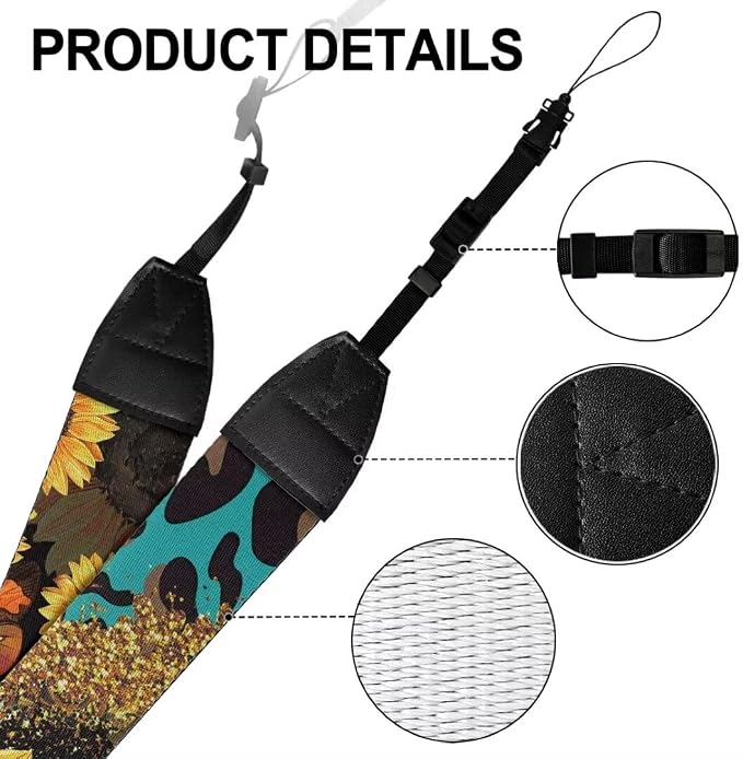 Coldinair Black Adjustable Camera Strap Universal Neck & Shoulder Soft Padded Strap for All DSLR Cameras,Binoculars - Image 7