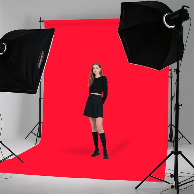Red Photo Backdrop for Photoshoot Background Photography 3x5ft | Polyester, Seasonal Professional, Party Fashion Studio, Streaming Video Shooting - Image 4