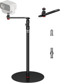 IFOOTAGE RB-A400-PE Projector Stsand,79.4" Round Base Monopod Stand | Floor Stand with Projector Bracket & Ball Head, 15.7" Round Base, 22 lb Load Capacity, 1/4" & 3/8" Mount for Light, Camera by IFOOTAGE