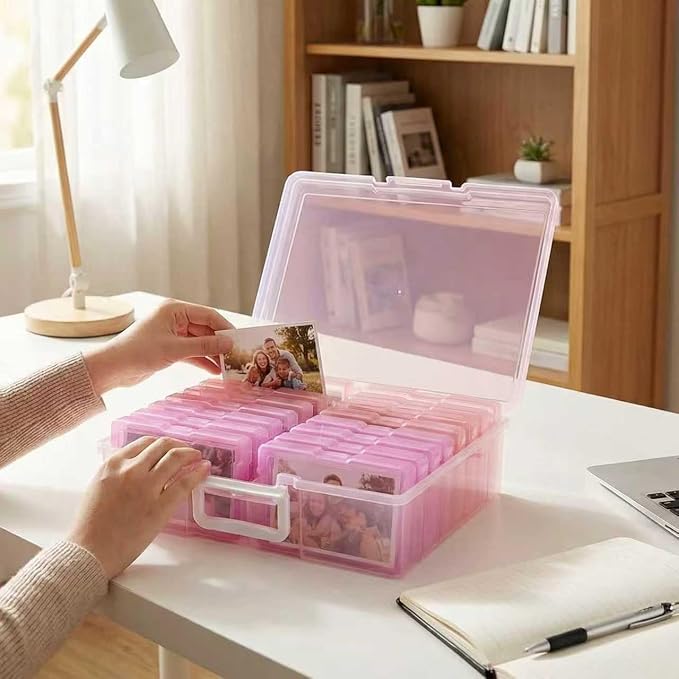 novelinks Photo Storage Boxes with Handle, Photo Organizers and Storage | 1Pack Color, Photo Albums 4x6 Pictures, Photo Cases, Classroom Organization, Index Card Box, Photo Card Holder, Seed Storage - Image 6