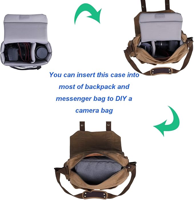Camera Inserts Protective Bag Padded Insert Camer Cube Water Resistant DSLR SLR Case Foldable Liner for Sony,Canon,Nikon,Olympus Camera Lens Accessories Grey - Image 7