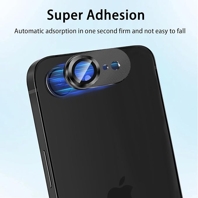 (3 Pack) Camera Lens Protector for iPhone 17e / iPhone 16e | Aluminum Alloy Sapphire Glass Camera Screen,Anti Scratch, Bubble Free,Tempered Glass Screen Protecto - Black - Image 5