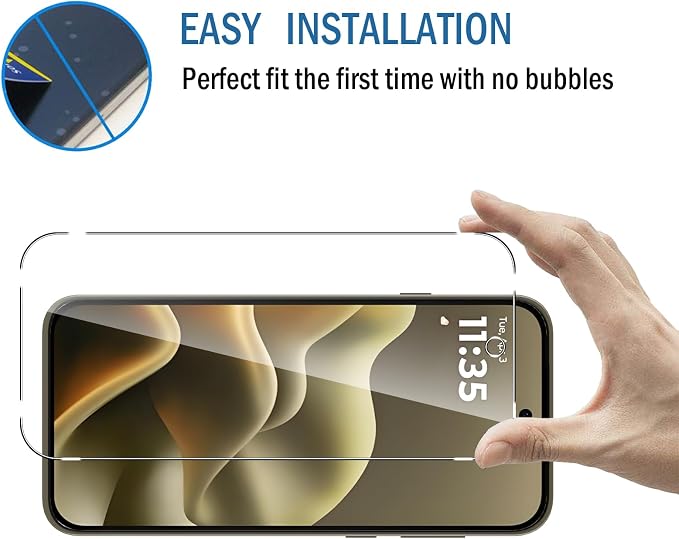 2+2 Pack for Motorola Edge 2026 Screen Protector with Camera Lens Protector,Full Coverage 9H Tempered Glass Film,HD Clear Scratch Resistant,Bubble-Free for Moto Edge 2026 Screen Protector - Image 8