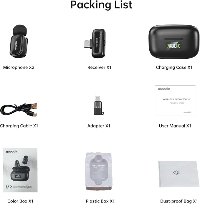 Wireless Microphone for Video Recording - Noise-Cancelling mini Microphone,Portable Microphone,Suitable for Mobile Phone Lapel Microphone Wireless for YouTube, TikTok Live Streaming, blogs - Image 6