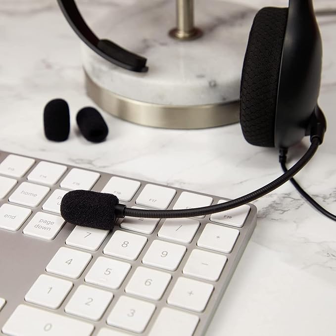 12 Pieces Foam Windscreen for Headset Microphone, 0.2" Diameter Microphone Pop Filter Windscreen Mic Cover High Density Mini Foam Cover Shield Protection Foam Replacement for Headset Mic(Black) - Image 7