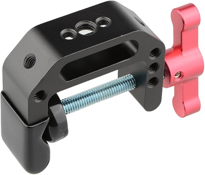 CAMVATE C Clamp with 1/4 and 3/8 thread hole for Camera Monitor(Red handle) - Image 4