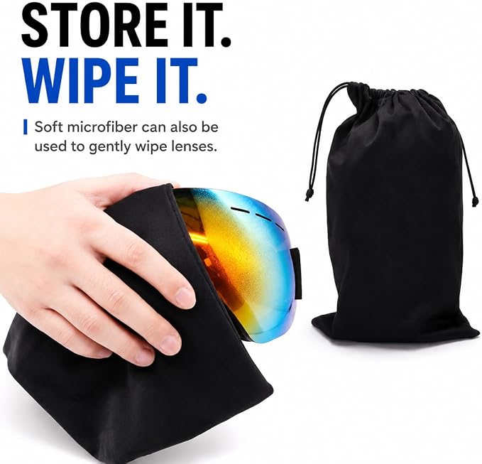 Seapon Ski Goggle Bag, Protection Bags for Snow Goggles Ski Mask, Pouch for Goggle, Soft Micro-Fiber Storage Case, 2Pcs - Image 7