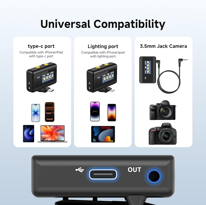SVMic 5 4-Person Wireless Lavalier Microphones Systems with Charging Case | for Group Videos, 48kHz/24bit AI Noise Reduction, Safe Track Dual Recording, Smart Display,48H Battery - Image 8