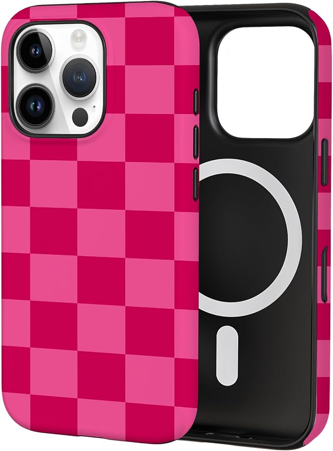 TPU Phone Case for iPhone 16 Pro Max, MagSafe Wireless Charging Compatible, Shockproof Slim Fit Protective Cover with Anti-Yellowing & Raised Camera Protection (Plaid 1, iPhone 16 Pro Max) by Unknown
