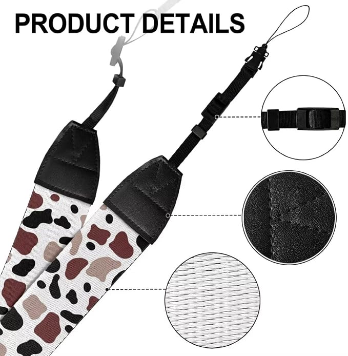 Coldinair Black Adjustable Camera Strap Universal Neck & Shoulder Soft Padded Strap for All DSLR Cameras,Binoculars - Image 7