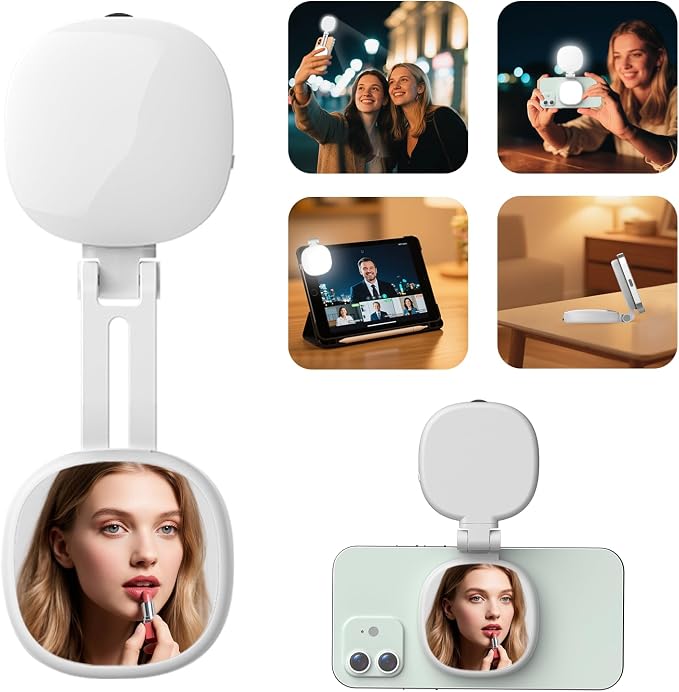 Magnetic Selfie Light, Phone Light Compatible with MagSafe iPhone & Android, Portable LED Fill Ring Light for Selfies/Photography/Video Recording/TikTok/Vlog/Zoom Calls/Conference/Makeup(White) by Unknown