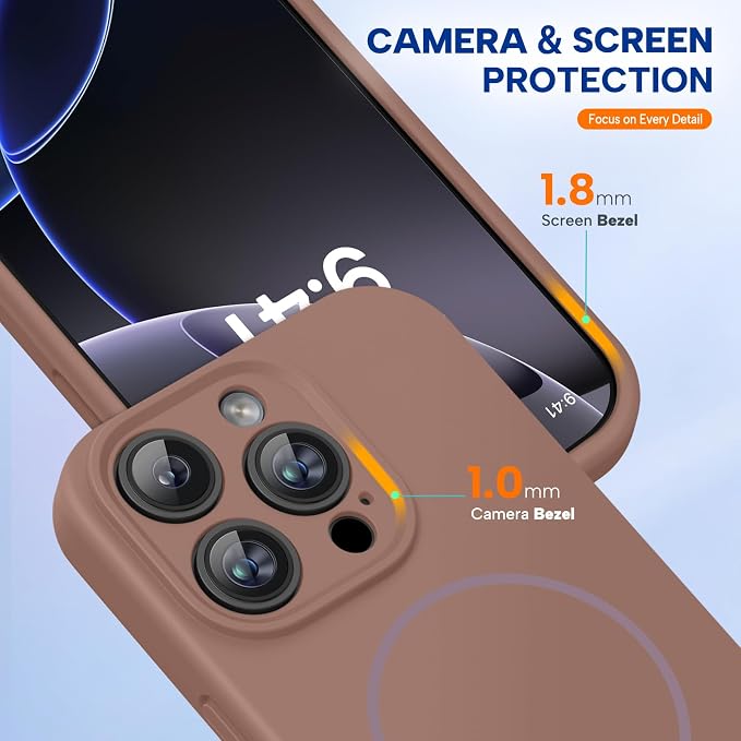 miracase Magnetic for iPhone 16 Pro Max Case, [Soft Anti-Scratch Microfiber Lining], Compatible with MagSafe, Liquid Silicone Case Shockproof Drop Protection Phone Case for 16 ProMax,Chocolate | Compatible with MagSafe, Soft Microfiber Lining, Premium ... - Image 7