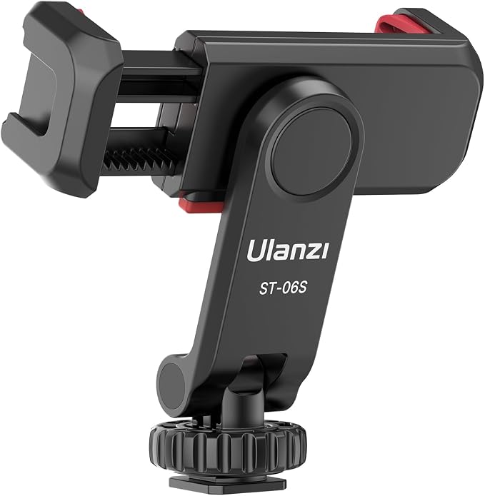ULANZI ST-06S Phone Tripod Mount Holder for iPhone | Camera Hot 2 Cold Shoe Phone Mount Compatible for iPhone Android Sony Canon DJI Ronin S/SC Zhiyun Gimbals by Ulanzi