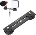 5 inch Flash Bracket with 1/4" Hot Shoe Mount, Black | Dual Camera Mount Flash Bracket Extension Bar with 1/4-3/8 Thread Hole Tripod Mount for Camera/LED Light/Microphone by UTEBIT