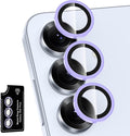 for Samsung Galaxy S25 Plus Camera Lens Protector, Individual Metal Ring Tempered Glass Lens Cover, [Strong Adsorption] Scratch Resistant Ultra-Thin HD Clear Lens Cover, 1 Set-Purple Shine by Btscase