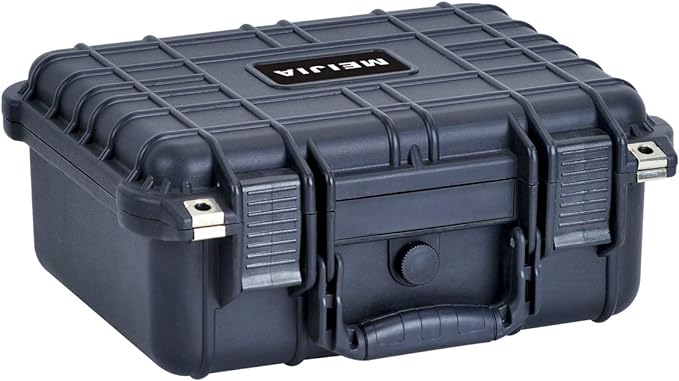 MEIJIA All Weather IP67 Waterproof Hard Camera Case,Hard Protective Case,Hard Case with Customizable Foam,Fit Use of Drones,Camera,Equipments,Pistols(Black,13.35 x11.63x5.98inches) by MEIJIA