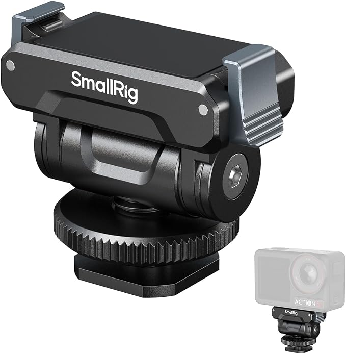 SMALLRIG Cold Shoe Adapter Mount for DJI Osmo 360 / Action 5 Pro / 4/3 | Quick release mount, 180° tilt adjustable, cold shoe adapter for DJI Osmo 360, Action 5 Pro/4/3 by SmallRig