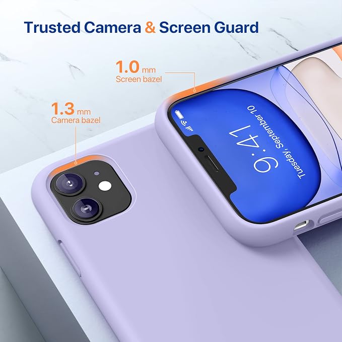 Miracase Silicone for iPhone 11 Phone Case, Light Purple | Soft Anti-Scratch Microfiber Lining, Premium Silicone Cover Shockproof Drop Protection Phone Case for 11 - Image 6