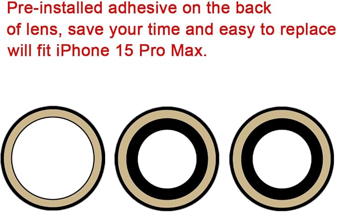 2 Set Back Rear Camera Lens Glass Replacement for iPhone 15 Pro Max with Reparing Toolkit - Image 4