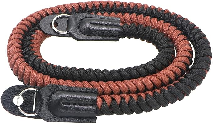 Paracord Woven Camera Neck Shoulder Strap Belt Hand Compatible with Canon Nikon Sony Olympus Pentax Fujifilm Panasonic SLR DSLR Digital Mirrorless Cameras 36inch Black Brown by HITHUT