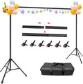 Hemmotop Photo Backdrop Stand, 10x7ft, Secure Straight Thread Connection | Stable Metal, Fits Banner, Projector Screen, Background, Balloon, Ideal for Photoshoot, Wedding, Birthday, Baby Shower Party by Hemmotop