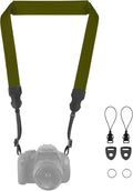 FIEIL Neck Strap Silicone Camera Straps - Padded Camera Strap, 1.5" Wide Adjustable Nylon Shoulder Strap - Compatible with Canon, Nikon, Sony, and More DSLR and Mirrorless (Army Green) by FIEIL