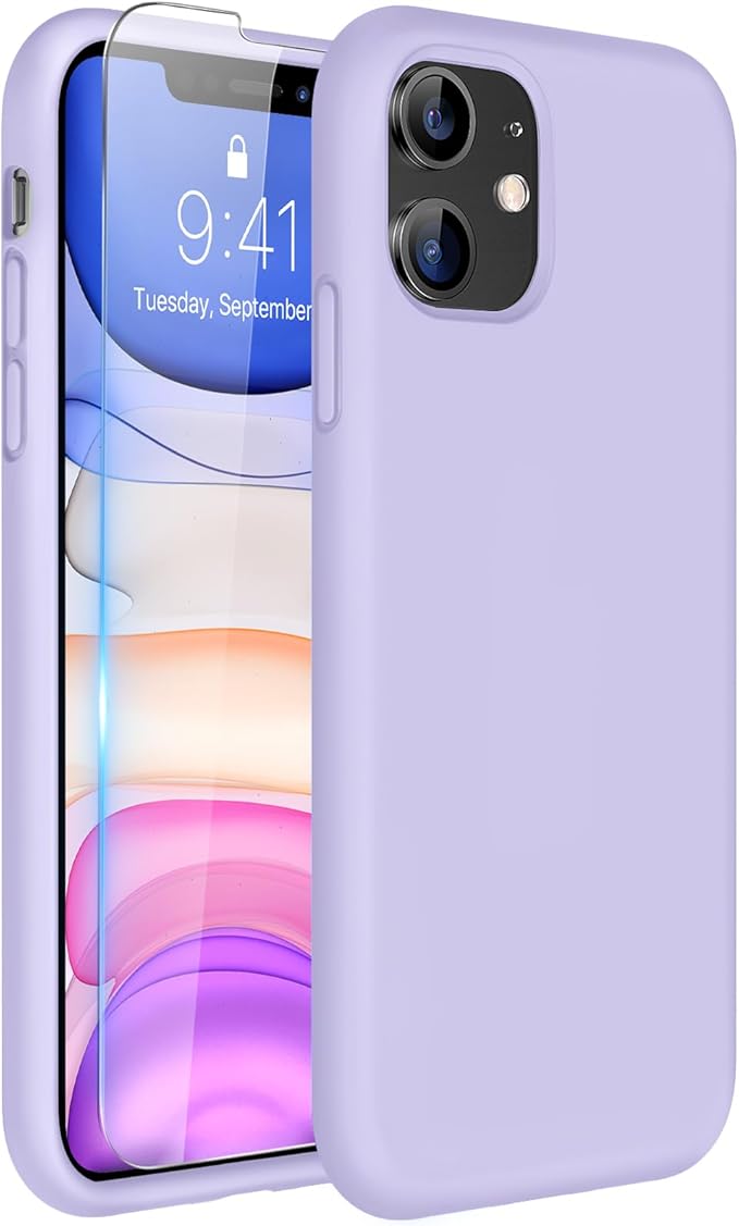 Miracase Silicone for iPhone 11 Phone Case, Light Purple | Soft Anti-Scratch Microfiber Lining, Premium Silicone Cover Shockproof Drop Protection Phone Case for 11 by Miracase
