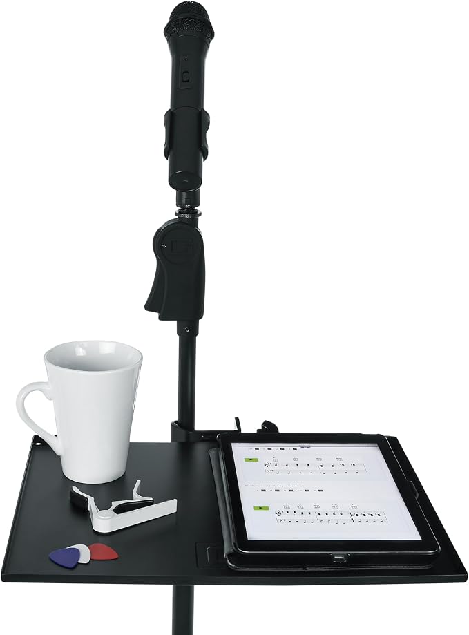 Gator Frameworks 11 x 15" Mic Stand Utility Shelf (GFW-SHELF1115) | Clamps to Most Microphone Stands, 10 lb. Weight Capcity, Keeps Accessories within Reach - Image 3