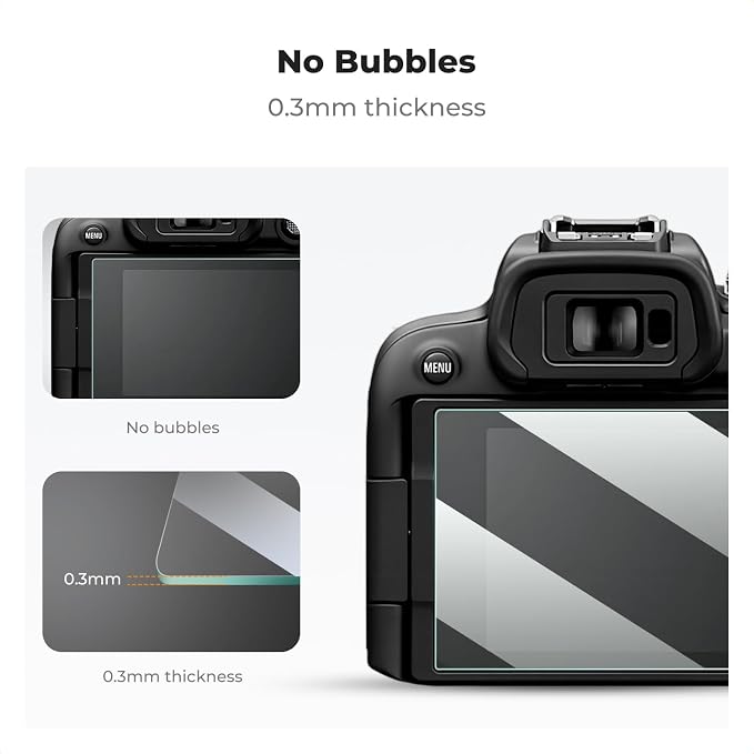 K&F CONCEPT 3 Pack Screen Protector Compatible with Canon R100 R10 Camera | Ultra Clear Tempered Glass Screen Protector Anti Scratch Bubble Free Ultra Resistant PF07 - Image 4