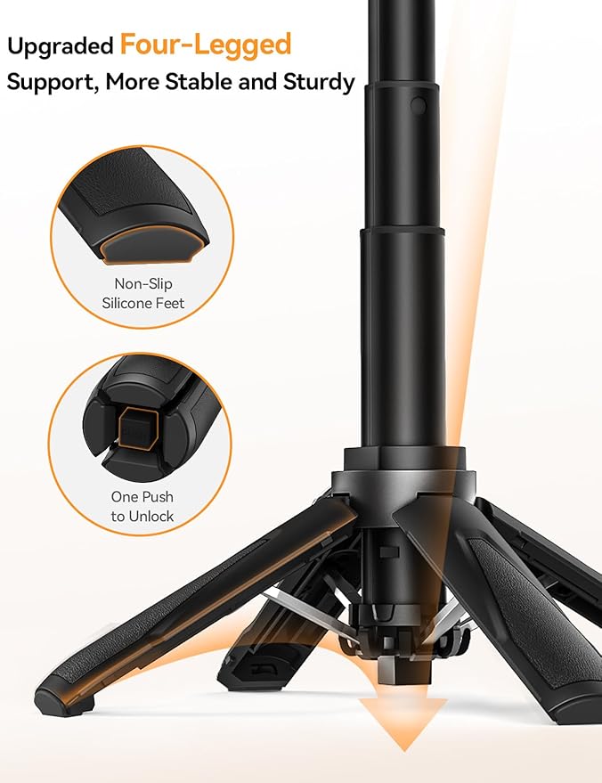 Takerers Portable Selfie Stick Tripod with Remote【Pocket Size】 4-in-1 Extendable Cell Phone Tripod【360° Rotation】 Mini Selfie Stick for iPhone Android Phone Holder for Video Recording Live Streaming - Image 5