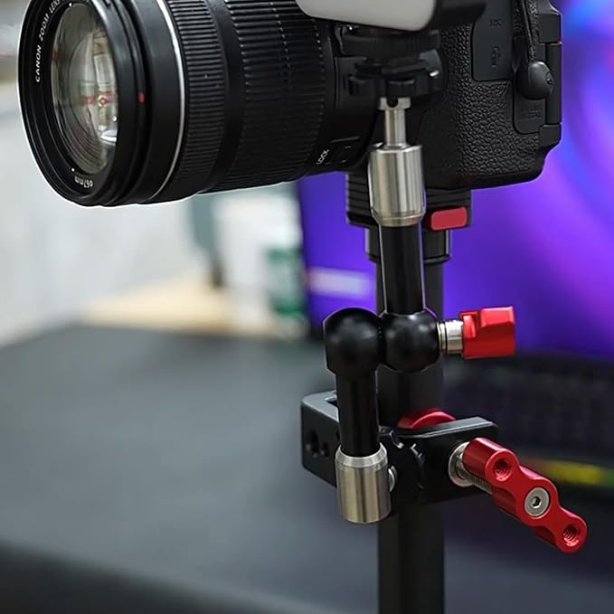 C Clamp Camera Mount with 1/4" and 3/8" Threads | Heavy Duty Aluminum C-Clamp Mount for Photo Studio Video Camera/ Tripods/Desktop/Table/Rods,Max 2.36 inches - Image 7