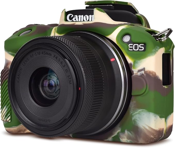 Rieibi EOSR50 EOS R50 Case, Soft Silicone Protective Case for Canon EOS R50 EOSR50 Vlogging Camera, Lightweight EOS R50 Camera Case Cover Grip Body Skin - Camouflage by Rieibi