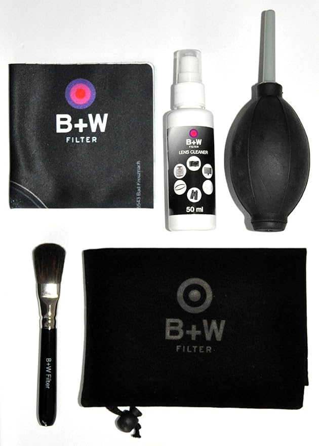B + W 1086190 Care Set 5 Pieces for Lenses, Filters & Other Optical Surfaces (Cloth – Pen II, Foot Pump and Cleaner Lens Cleaner Wand/Bag) Black - Image 2