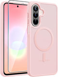 FNTCASE for Galaxy A27 5G Phone Case, Fit for Magsafe, Screen Protector | Translucent Matte, 14FT Military Grade Drop Protection, Slim Shockproof Protective, for Samsung A 27 4G Cover, Light Pink by FNTCASE