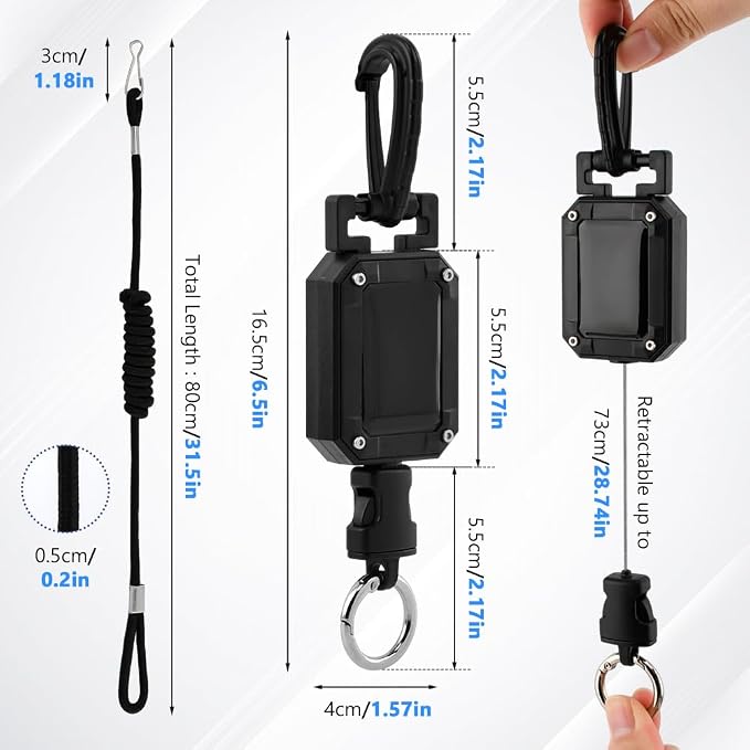 CB Mic Holder, Retractable 360° Rotatable Microphone Hanger Keeper, Mic Tether Stainless Steel Cord with Adjustable Mount Kit, CB Radio Accessory for Truck Driver - Image 3